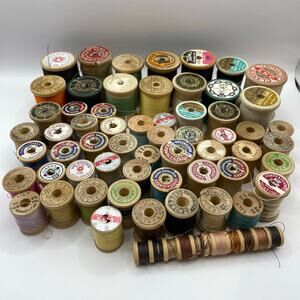 Vintage Wooden Spools Lot of 59 Coats & Clarks Corticelli Knight Brand Talon